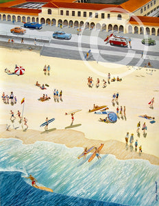 Bondi Beach by Garry Birdsall - Surf Art - 11x14" Mattered Print