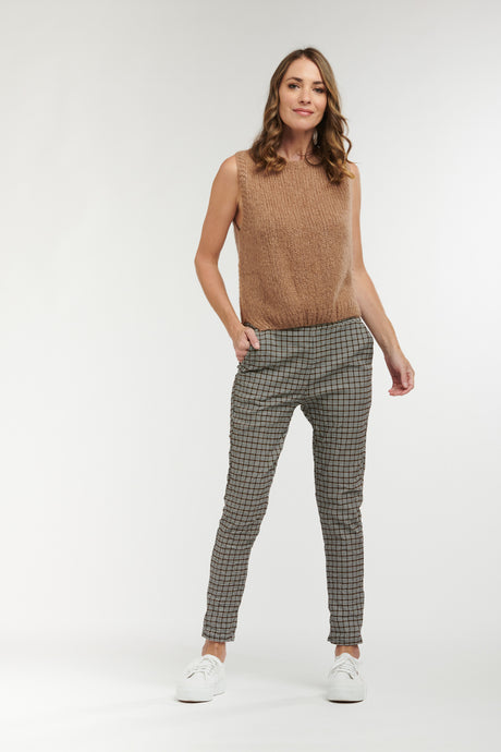 Check Pant in Mini Houndstooth Check