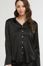 Load image into Gallery viewer, Silky Satin Shirt in Black