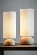Load image into Gallery viewer, Pebble Wood Base Table Lamp with Shade Small