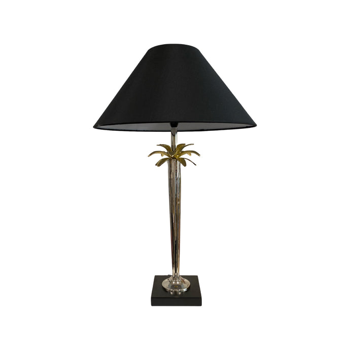 Silver Palm Table Lamp with gold palm leaves-Cronulla Living 