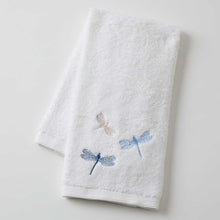 Load image into Gallery viewer, Decorative Bathroom Towels - Blue Dragonflies