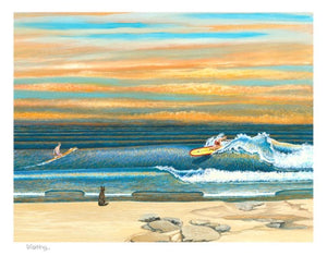 Garry Birdsall's Waiting - Surf Art - 11x14" Mattered Print