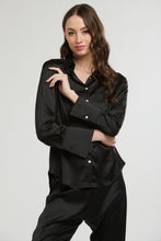 Load image into Gallery viewer, Silky Satin Shirt in Black