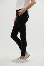 Load image into Gallery viewer, Italian Star Classic Button Jeans Black- Back Zip Pockets