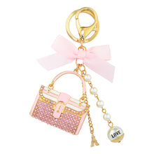 Load image into Gallery viewer, Diamonte Encrusted Charm Key Ring - Hand Bag