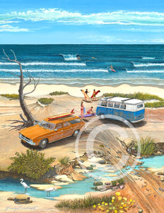 Worth The Wait by Garry Birdsall - Surf Art - 11x14" Mattered Print
