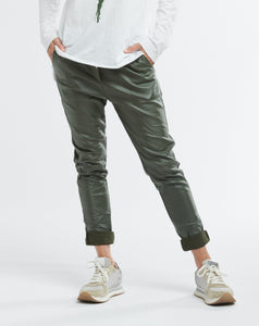 Italian Star Metallic Jeans - Military Green