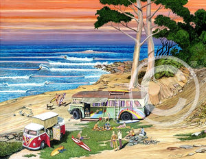 Bus To Nowhere Gary - Birdsall Surf Art  - 11x14" Mattered Print - Cronulla Living