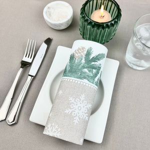 Winter Forest Green Airlaid Paper Napkins 50pk