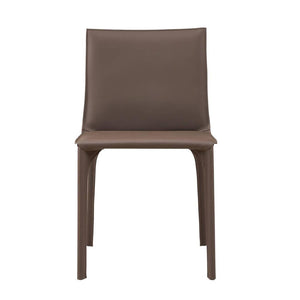 Giano Leather Dining Chair Brown