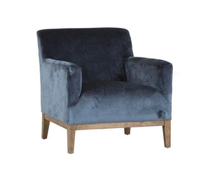 Logan Fabric Armchair Grey Blue Velvet