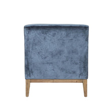Load image into Gallery viewer, Logan Fabric Armchair Grey Blue Velvet