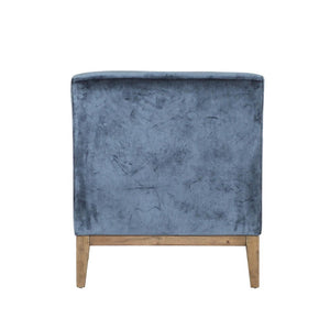 Logan Fabric Armchair Grey Blue Velvet