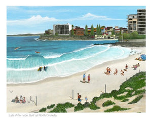 North Cronulla Late Afternoon Surf - Garry Birdsall Surf Art - 14 x 11" Matted Print