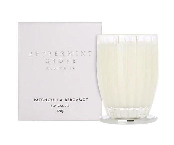 Peppermint Grove - Patchouli & Bergamot Soy Candle 370g - Cronulla Living