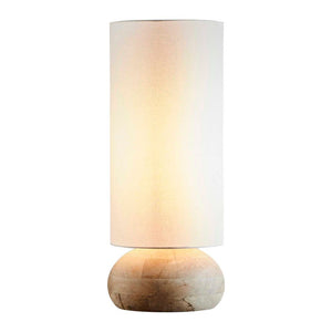Pebble Wood Base Table Lamp with Shade Large