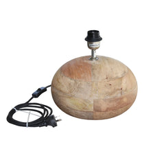 Load image into Gallery viewer, Pebble Wood Base Table Lamp with Shade Large