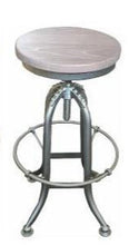 Load image into Gallery viewer, Industrial Metal Swivel Stool - with Elm Seat
