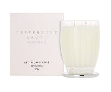 Load image into Gallery viewer, Peppermint Grove - Red Plum &amp; Rose Soy Candle 370g