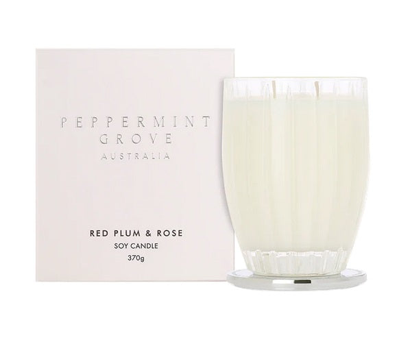 Peppermint Grove - Red Plum & Rose Soy Candle 370g