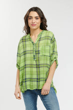 Load image into Gallery viewer, Italian Star - Rodeo Shirt Citrus Green Check