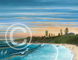 Gary Birdsall Surf Art - Sandon Point Sunset - 11x14" Mattered Print - Cronulla Living