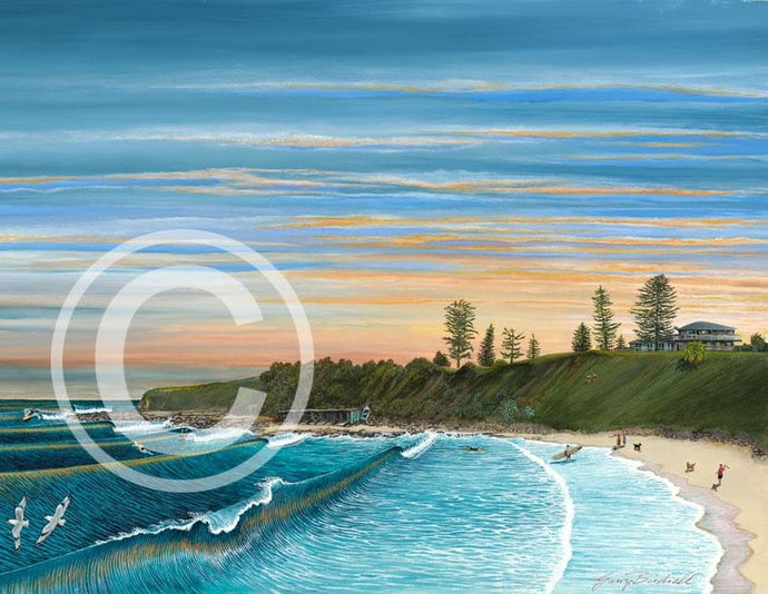 Gary Birdsall Surf Art - Sandon Point Sunset - 11x14
