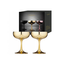 Load image into Gallery viewer, Gold Coupe Glasses 2pk - Tempa Aurora