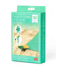 Legami Beach Towel Anchor Stakes Set/4 - Pineapples