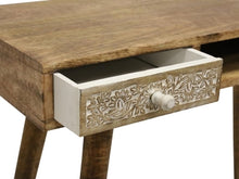 Load image into Gallery viewer, Becca Carved Wood Console Table White Wash - 90cm