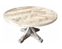 Load image into Gallery viewer, Brussels Round Dining Table Recycled Elm Timber Natural Base &amp; Natural Top