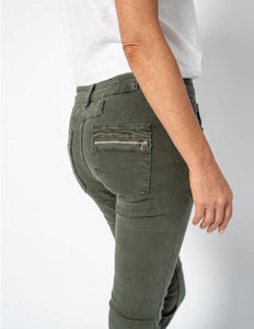 Italian Star Button Jeans - Khaki