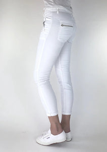 Italian Star Classic Button Jeans - White