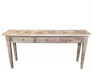Casablanca Hall Table Recycled Elm Timber with Draws