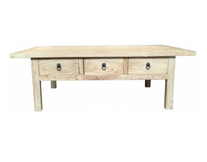 Chinese Antique Reproduced Natural Elm Wood Coffee Table