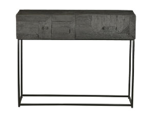 Wooden 2 Drawer Console Table Angular - Black