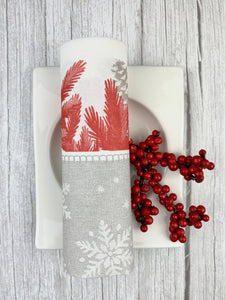 Winter Forest Red Airlaid Paper Napkins 50pk