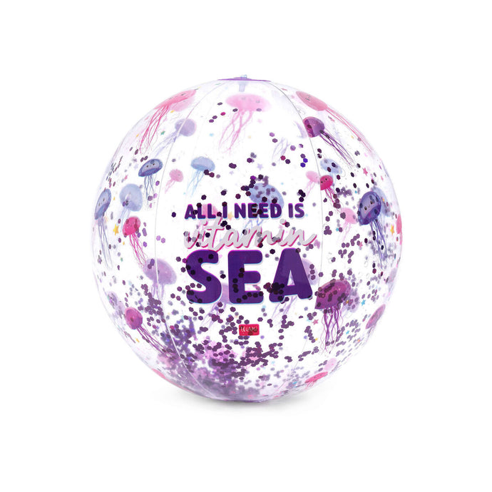 Legami Inflatable Glitter Beach Ball - Jellyfish