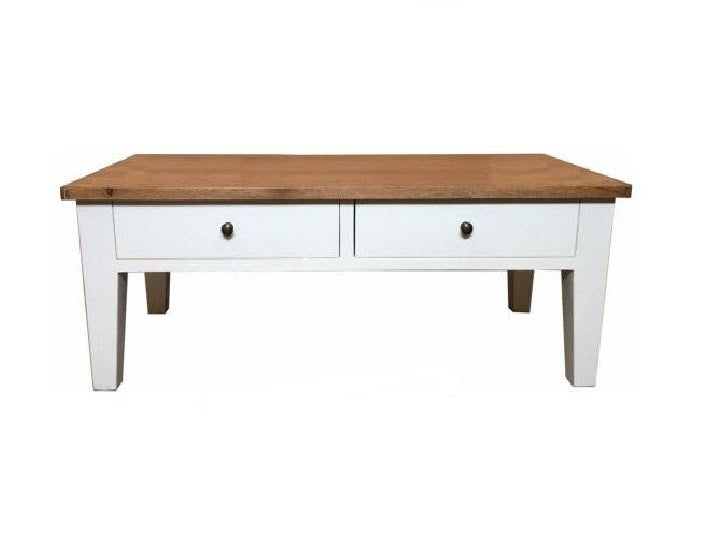Lucia Coffee Table 2 Drawer 2 Way -Solid New Oak Wood