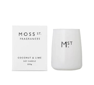Moss St Fragrances - Coconut & Lime Scented Soy Candle 320g - Cronulla Living