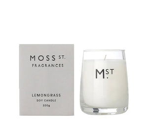 Moss St Fragrances - Lemongrass Scented Soy Candle 320g - Cronulla Living