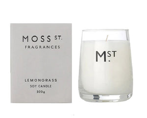 Moss St Fragrances - Lemongrass Scented Soy Candle 320g - Cronulla Living