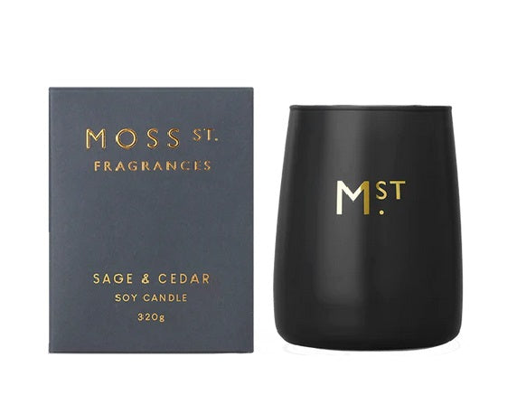 Moss St Fragrances - Sage & Cedar Scented Soy Candle 320g - Cronulla Living