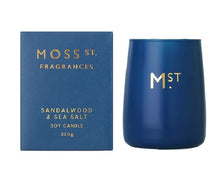 Load image into Gallery viewer, Moss St Fragrances - Sandalwood &amp; Sea Salt Scented Soy Candle 320g - Cronulla Living