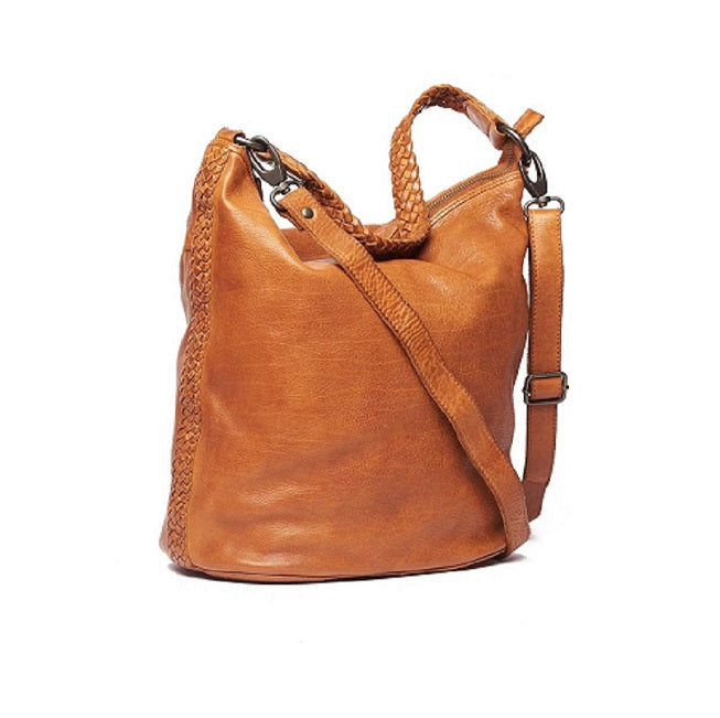 Rugged Hide 'Danielle'  Leather Shoulder Handbag - Cognac