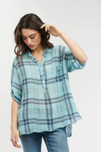 Load image into Gallery viewer, Italian Star - Rodeo Shirt Sky Blue Check