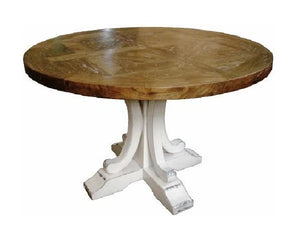 Ronde Round Dining Table Natural & White