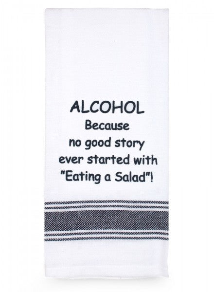 Tea Towel - Alcohol, No Good Story - Cronulla Living